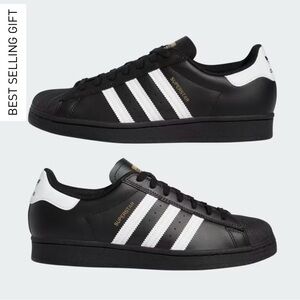 New-In-Box- adidas Superstar Black and White Sneakers